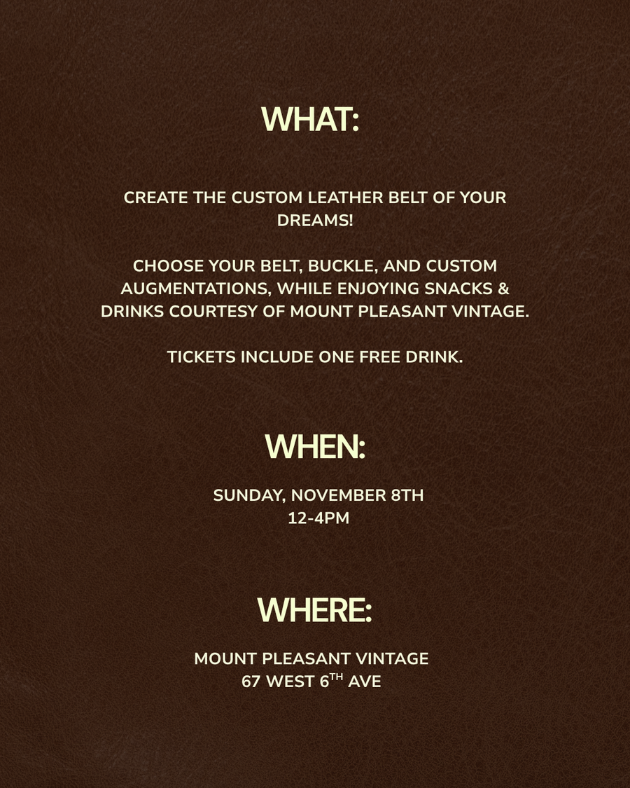 November 8 - Belt Workshop Collab w/ We Should Be Friends