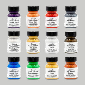 ANGELUS ACRYLIC LEATHER PAINT | PEARLESCENT AND METALLIC KIT