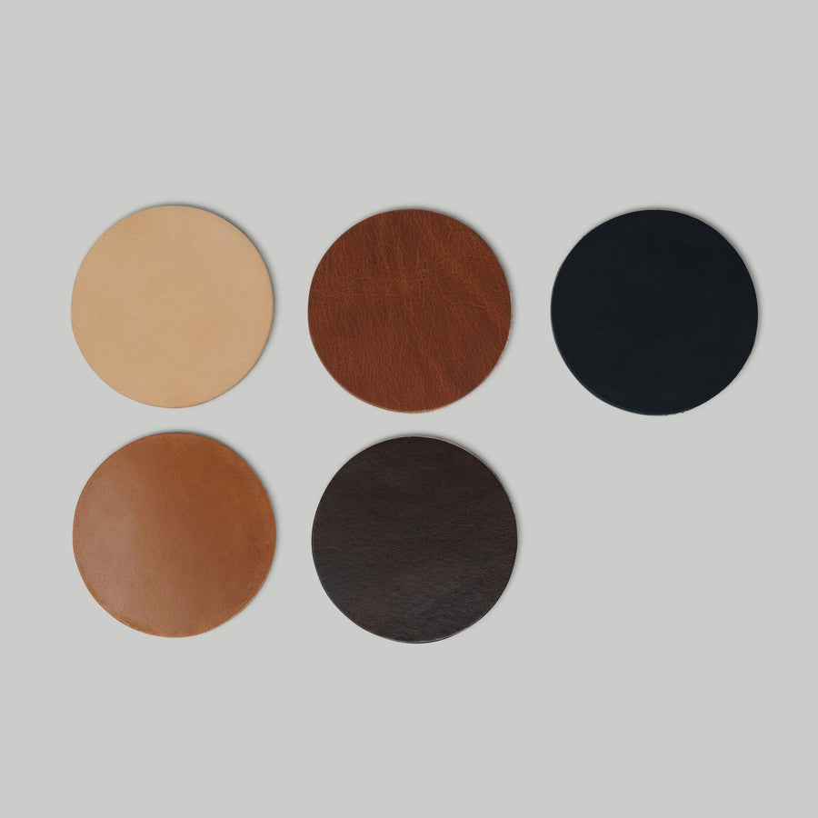 Leather Coasters in Conceria Puccini Attilio