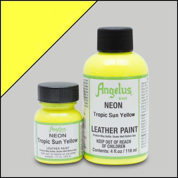 Angelus Acrylic Leather Paint - 1oz - Neon Sunset Yellow